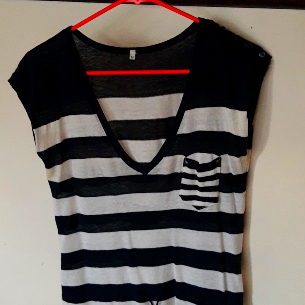 Striped navy dress
